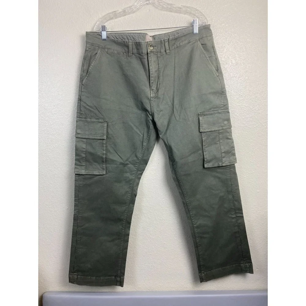JACHS Mens Cargo Pants size 40x30 Green Cotton Blend utility Y2K 90s Streetwear